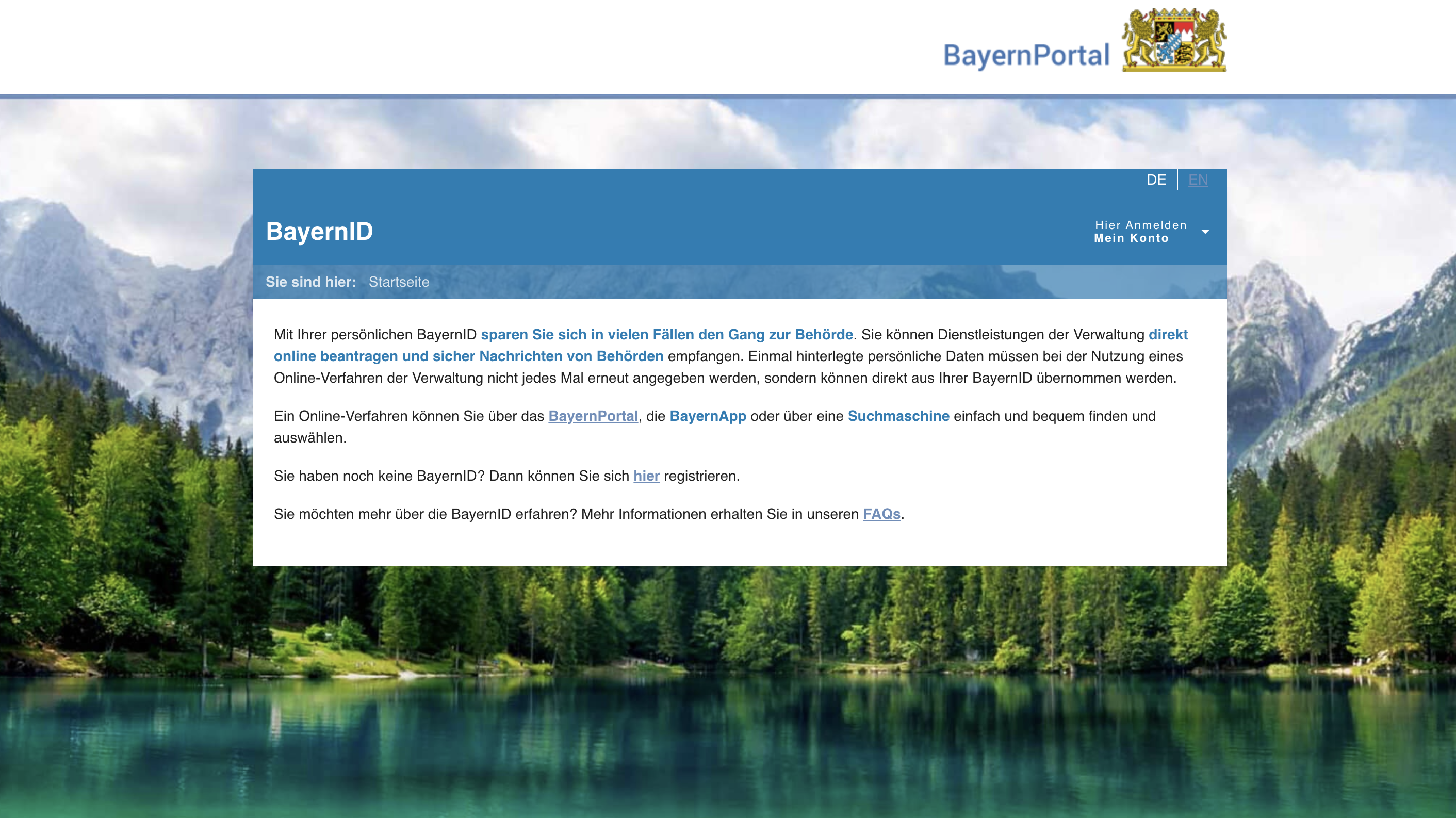                                                     Screenshot BayernID                                    